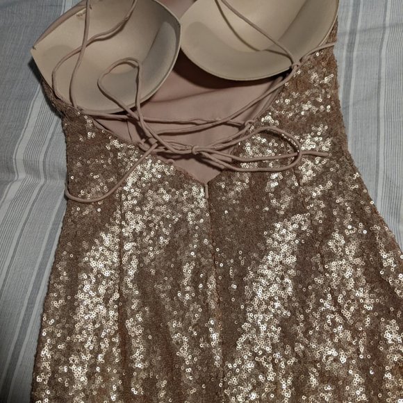 THEIA Jessica Bridesmaid Dress (Matte Rose Gold) - Picture 5 of 7